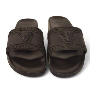 Men’s Versace Black Medusa Rubber Slides Sandals Pool Slides Size 11 EU 45